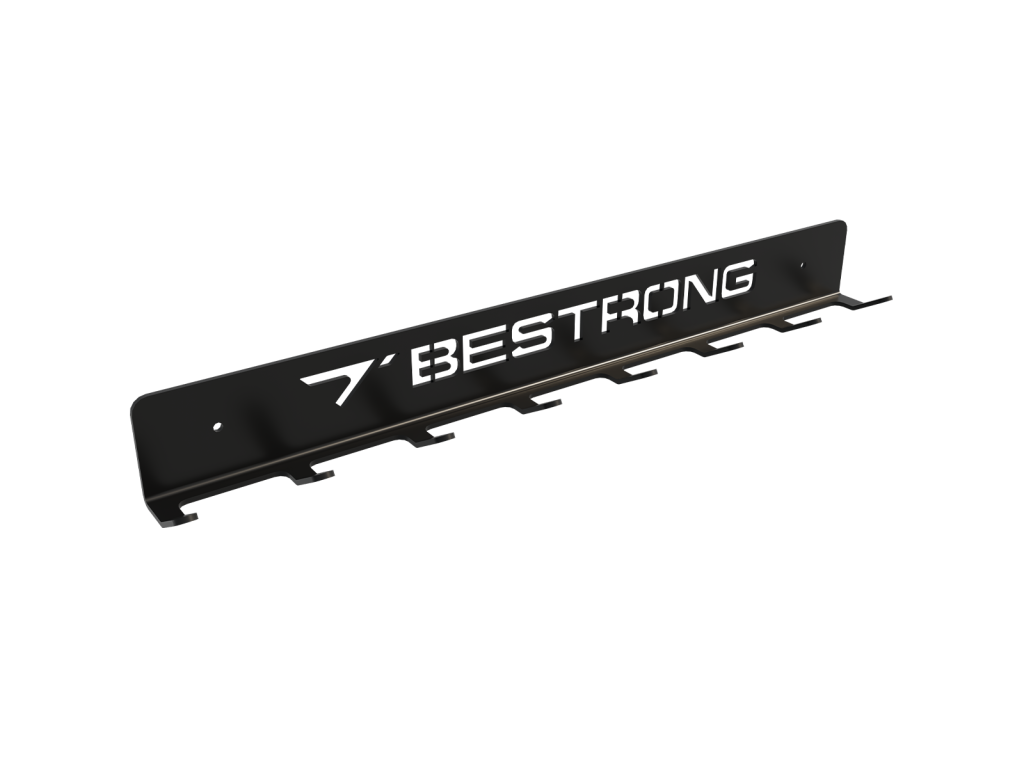 Front view of the BESTRONG Multi-use Hanger – Large highlighting its extended length and 8 hooks for versatile storage.