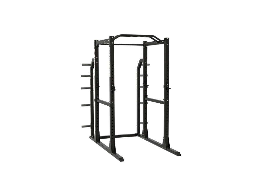 Front view of the BESTRONG Power Rack – Large highlighting its robust frame, adjustable rack settings, and multi-grip pull-up bar.