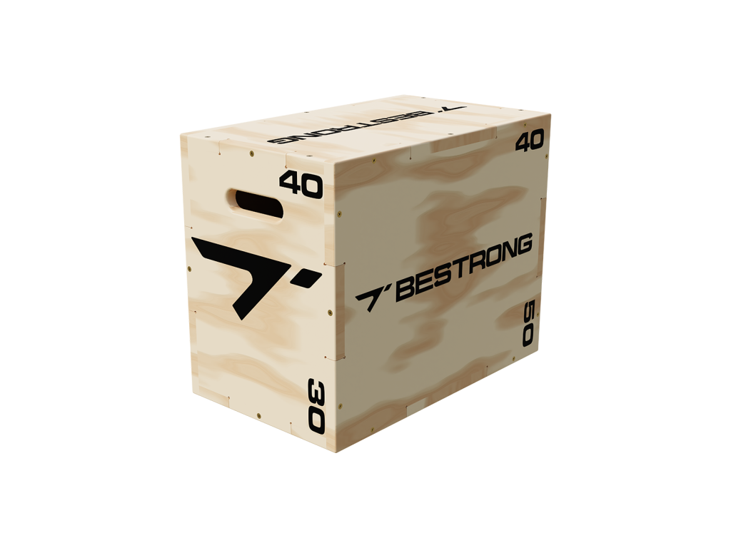 Front view of the BESTRONG Plyo Box – Small (50x30x40 cm), highlighting its reinforced structure and ergonomic design for stability.