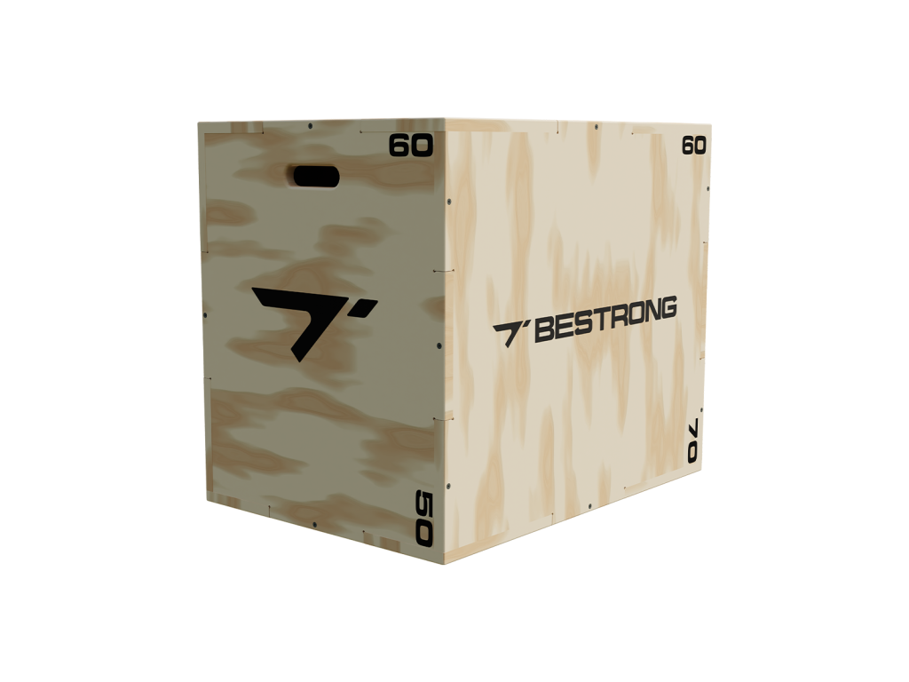 Front view of the BESTRONG Plyo Box – Large (70x50x60 cm), highlighting its stable frame and reinforced design for versatile training.