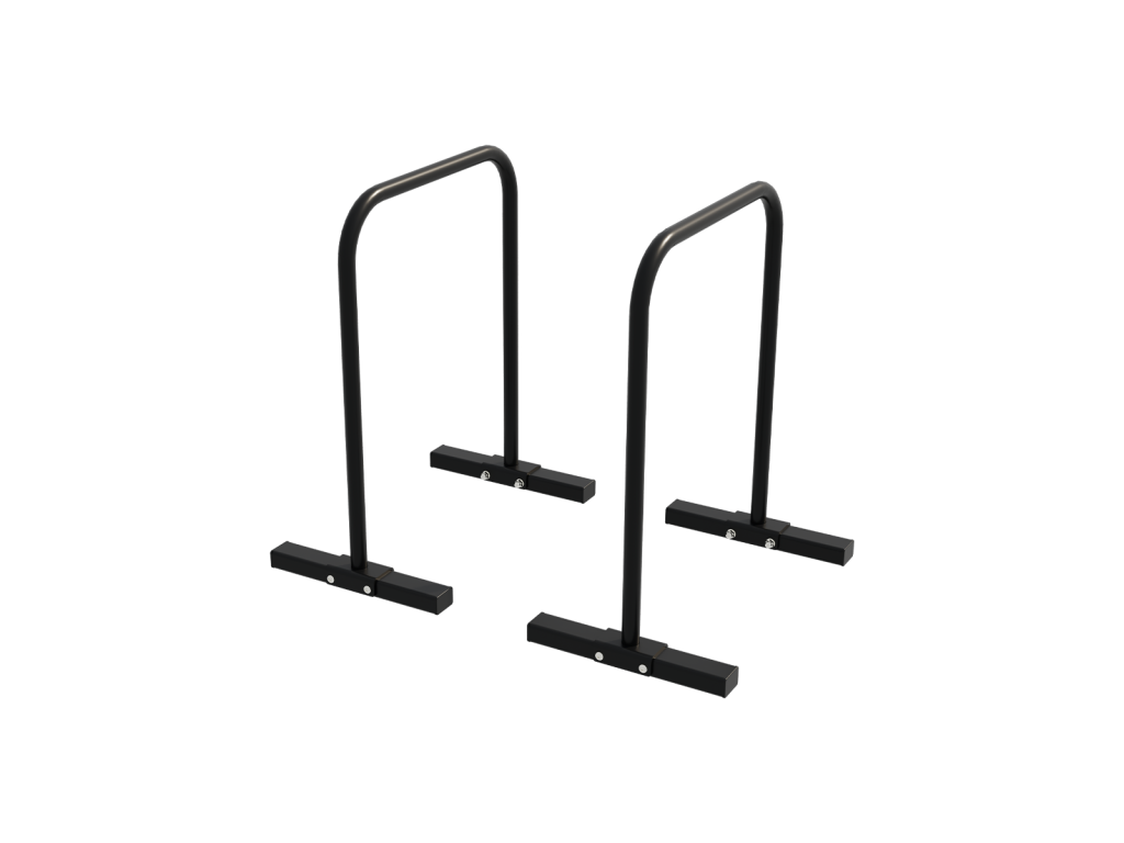 Front view measurement drawing of the Dip Stand showcasing its width, height, and reinforced frame for stability.